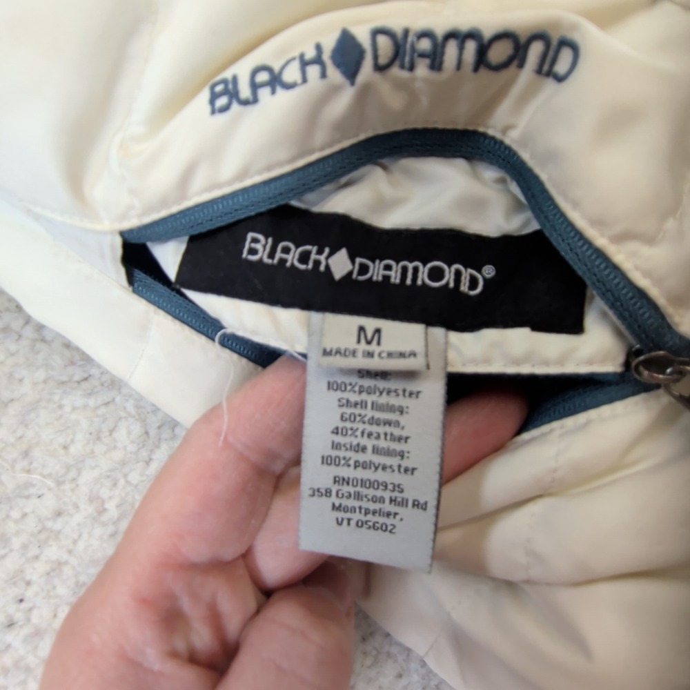 Black Diamond Reversible Down Puffer Jacket Blue White Mens Medium Gorpcore - Picture 5 of 11